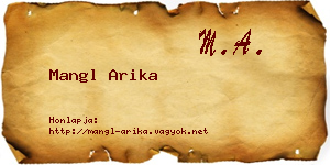 Mangl Arika névjegykártya